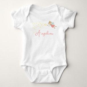 Süße Pinke Feenprinzessin & Sterne Whimsical Mädch Baby Strampler