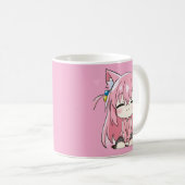 Süße Pinke Kitty Chibi Tasse (VorderseiteRechts)
