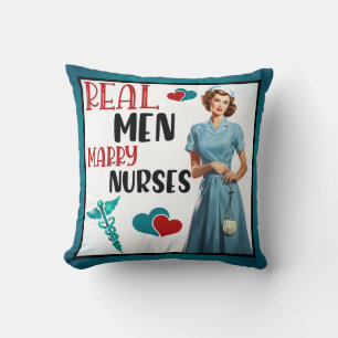 Süße Pinup_ Echte Männer heiraten Krankenschwester Kissen
