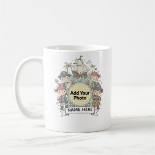 Süße Piraten-Abenteuer-Personalized-Photo-Name-Kin Kaffeetasse