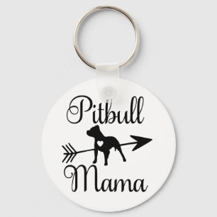 Süße Pit Bull Mama Papa Welpe Hund Lustiger Pitbul Schlüsselanhänger