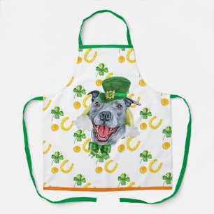 Süße Pitbull-Festdekoration St. Patrick's Day Hund Schürze