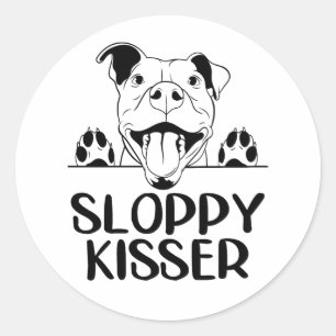 Süße Pitbull Liebe Pittie Pit Bull Welpe Hund Hall Runder Aufkleber