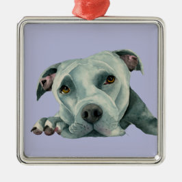 Süße Pitbull-Terrier-Hundeillustration Ornament Aus Metall