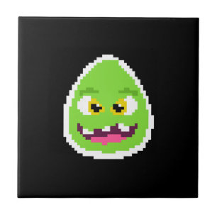Süße pixelige Eier-Monster-Kaffeetasse mit Kordelz Fliese