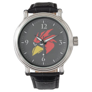 Süße pixelige Vogelmaske-Tragetasche Armbanduhr