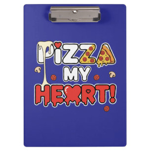 Süße Pizza Mein Herz Lustiger Foodie Wortspiel für Klemmbrett