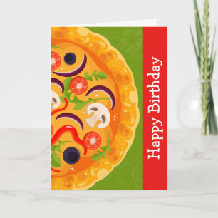 Süße Pizzaliebhaber bunte Lebensmittel Geburtstag Karte