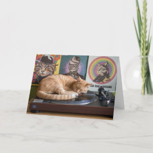 Süße Plattenteller-Tabby-Falt-Grußkarte Karte