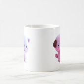 Süße Plüsch-Hunde- und Katzenfreunde Kaffeetasse (Mittel)
