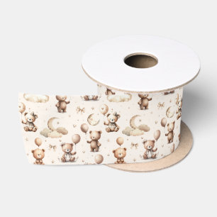 Süße Plüsch-Teddybären Satinband