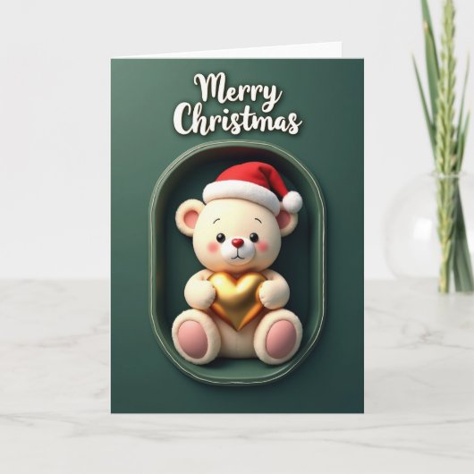 Süße Plüsch-Weihnachtskarte Karte (Vorderseite)
