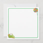Süße Plüschfrosch hält Key Lime Pie Blanko Karte (Rückseite)