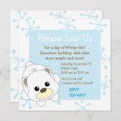 Süsse Polar Bear Einladung (Vorne/Hinten)