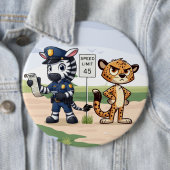 süße Polizei Zebra & Gepard Button (Beispiel)