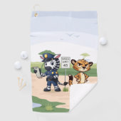 süße Polizei Zebra & Gepard Golfhandtuch (Insitu)
