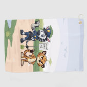 süße Polizei Zebra & Gepard Golfhandtuch (Horizontal)