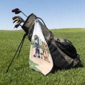 süße Polizei Zebra & Gepard Golfhandtuch (Gras)