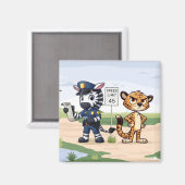 süße Polizei Zebra & Gepard Magnet (Vorderseite/Rückseite)