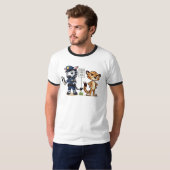 süße Polizei Zebra & Gepard T-Shirt (Vorne ganz)