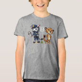 süße Polizei Zebra & Gepard Tri-Blend Shirt (Vorderseite)