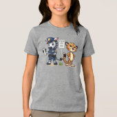 süße Polizei Zebra & Gepard Tri-Blend Shirt (Vorderseite)