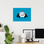 Süße Polizeiauto-Kunst Poster (Heimbüro)