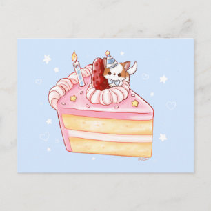 Süße Pomchi-Welpen-Happy-Birthday-Karte Postkarte