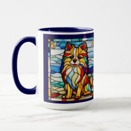 Süße Pomeranian-Hund Regenbogen-Tasse Tasse
