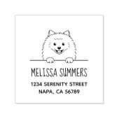 Süße Pomeranian-Hunde-Adresse Permastempel (Design)