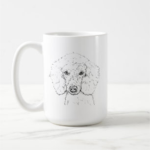 Süße Poodle-Hund-Illustration, handgezeichnet Kaffeetasse
