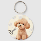 Süße Poodle-Schneid-Bubbles-Schere Schlüsselanhänger (Rückseite)