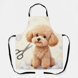 Süße Poodle-Schneid-Bubbles-Schere Schürze