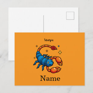 Süße Pop-Art-Skorpion-Sternzeichen-Horoskop Postkarte