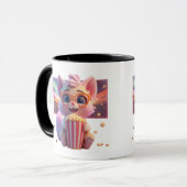 Süße Popcorn-Kitty-Kaffeetasse Tasse (Vorderseite Links)