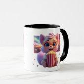 Süße Popcorn-Kitty-Kaffeetasse Tasse (VorderseiteRechts)