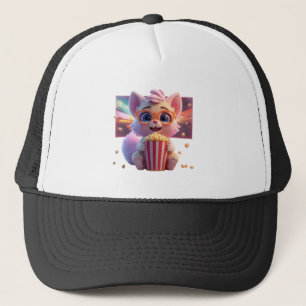 Süße Popcorn-Kitty-Mütze Truckerkappe