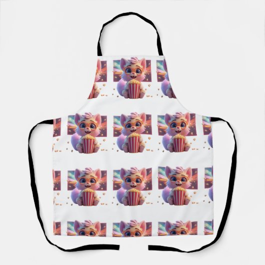 Süße Popcorn-Kitty-Schürze Schürze (Vorderseite)