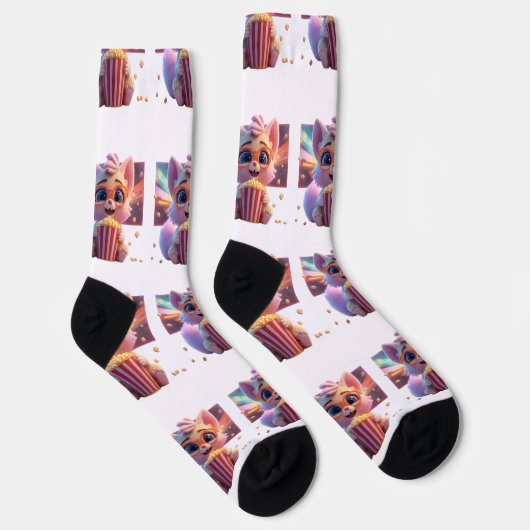 Süße Popcorn-Kitty-Socken Socken (Rechts)