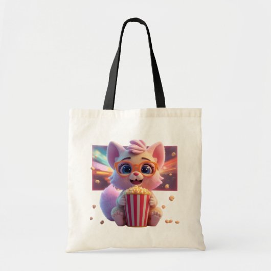 Süße Popcorn-Kitty-Tragetasche Tragetasche (Vorne)