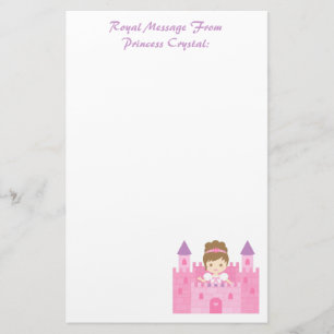 Süße Prinzessin im rosa Schloss Briefpapier