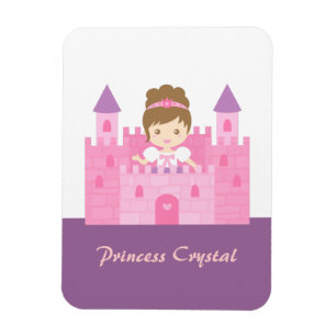 Süße Prinzessin Mädchen in rosa Schloss Märchen Magnet