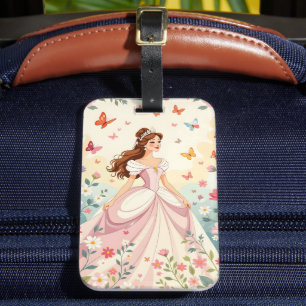 Süße Prinzessin mit Schmetterlingen Gepäckanhänger