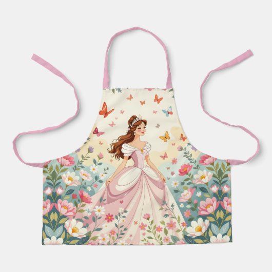 Süße Prinzessin mit Schmetterlingen Schürze (Vorderseite)