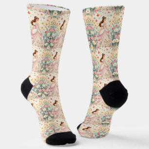 Süße Prinzessin mit Schmetterlingen Socken