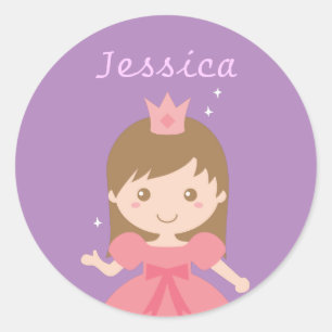 Süße Prinzessin, Rosa für kleine Mädchen Runder Aufkleber