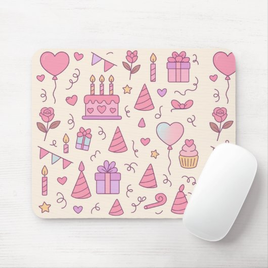 Süße Prinzessinnen-Party-Feier-Muster Mousepad (Mit Mouse)