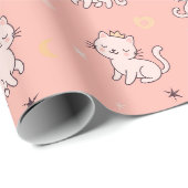 Süße Prinzessinnenkatze Geschenkpapier (Rolleneckpunkt)