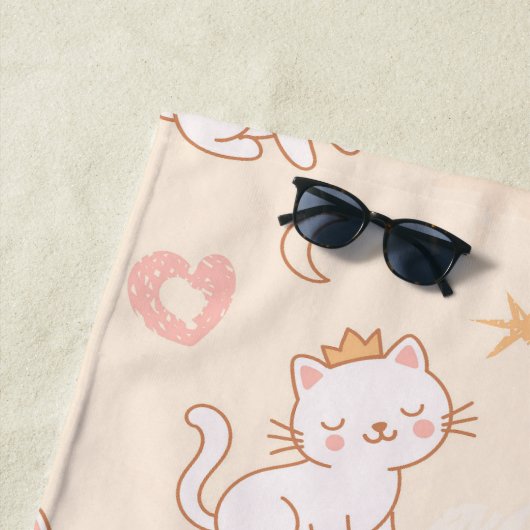 Süße Prinzessinnenkatze mit Krone Strandtuch (Beispiel)