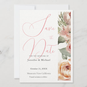 Süße professionelle minimalistische moderne Floral Save The Date